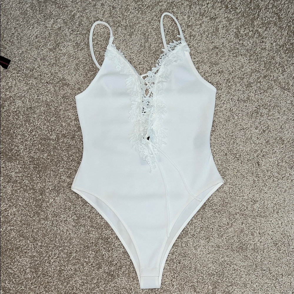 Cream Lace Accent Top